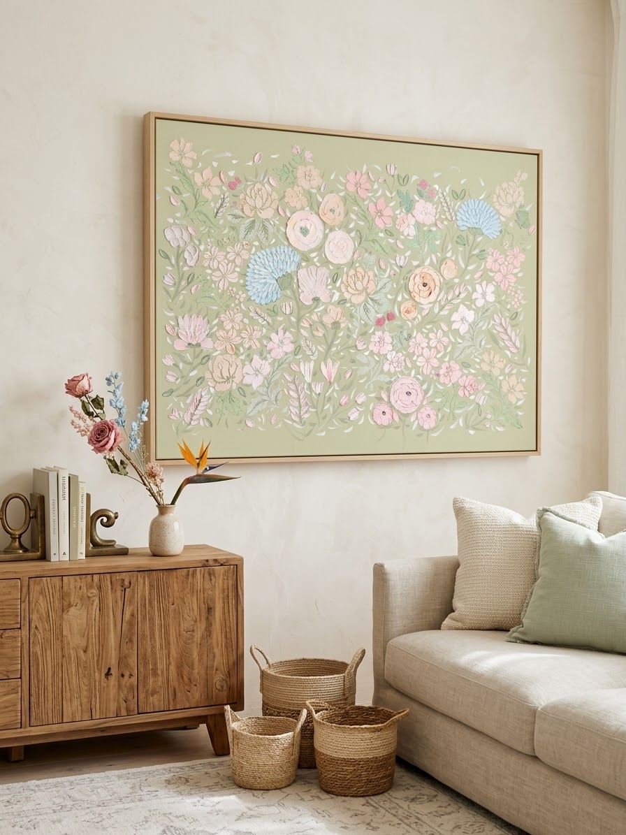 A little garden, handcrafted on canvas 🌿🌸
