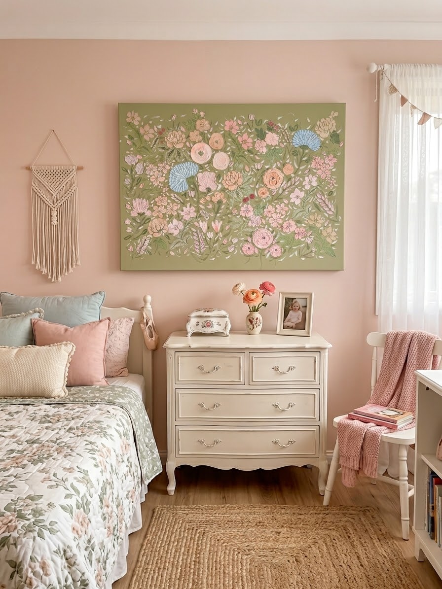A little garden, handcrafted on canvas 🌿🌸