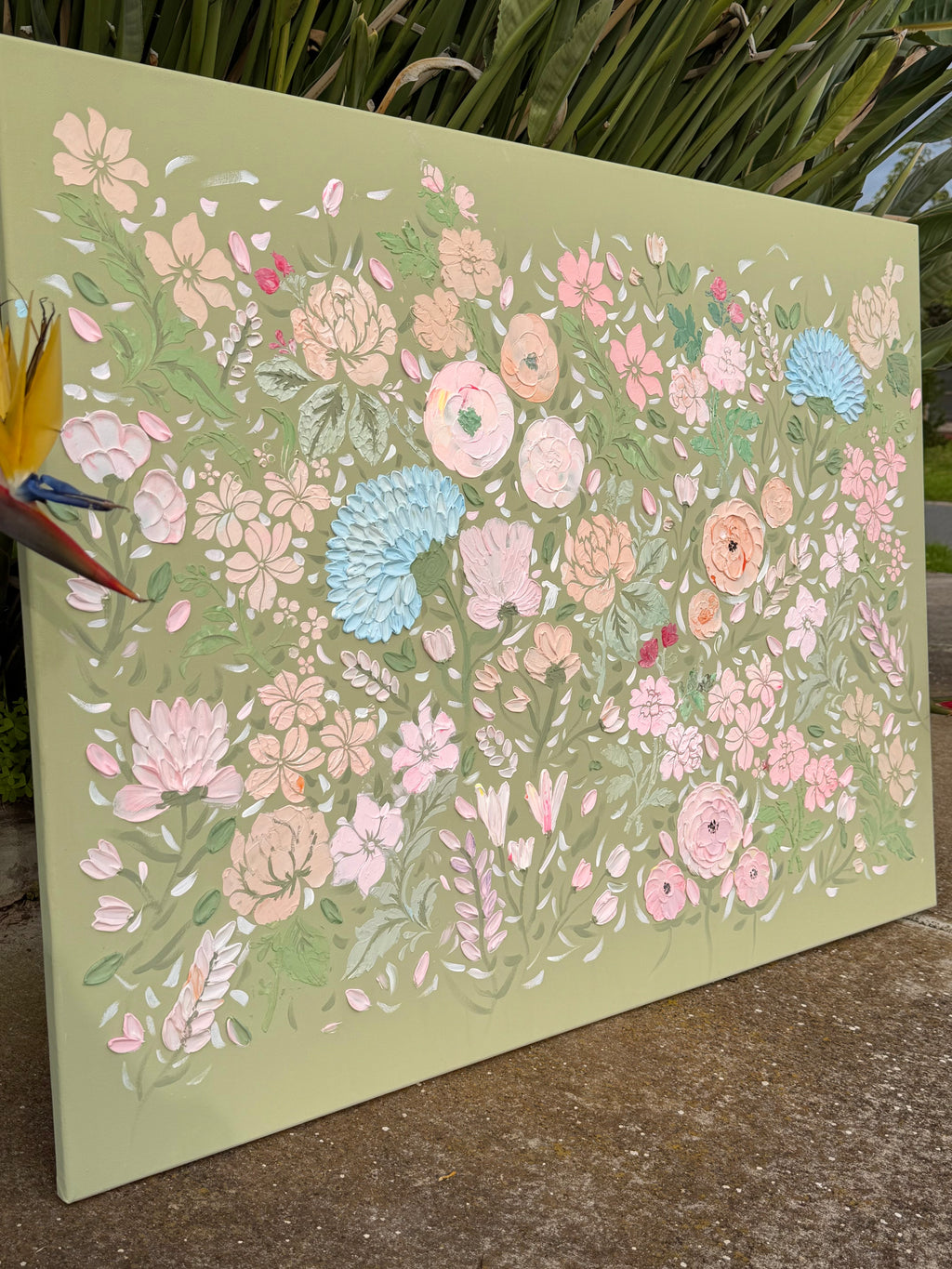 A little garden, handcrafted on canvas 🌿🌸