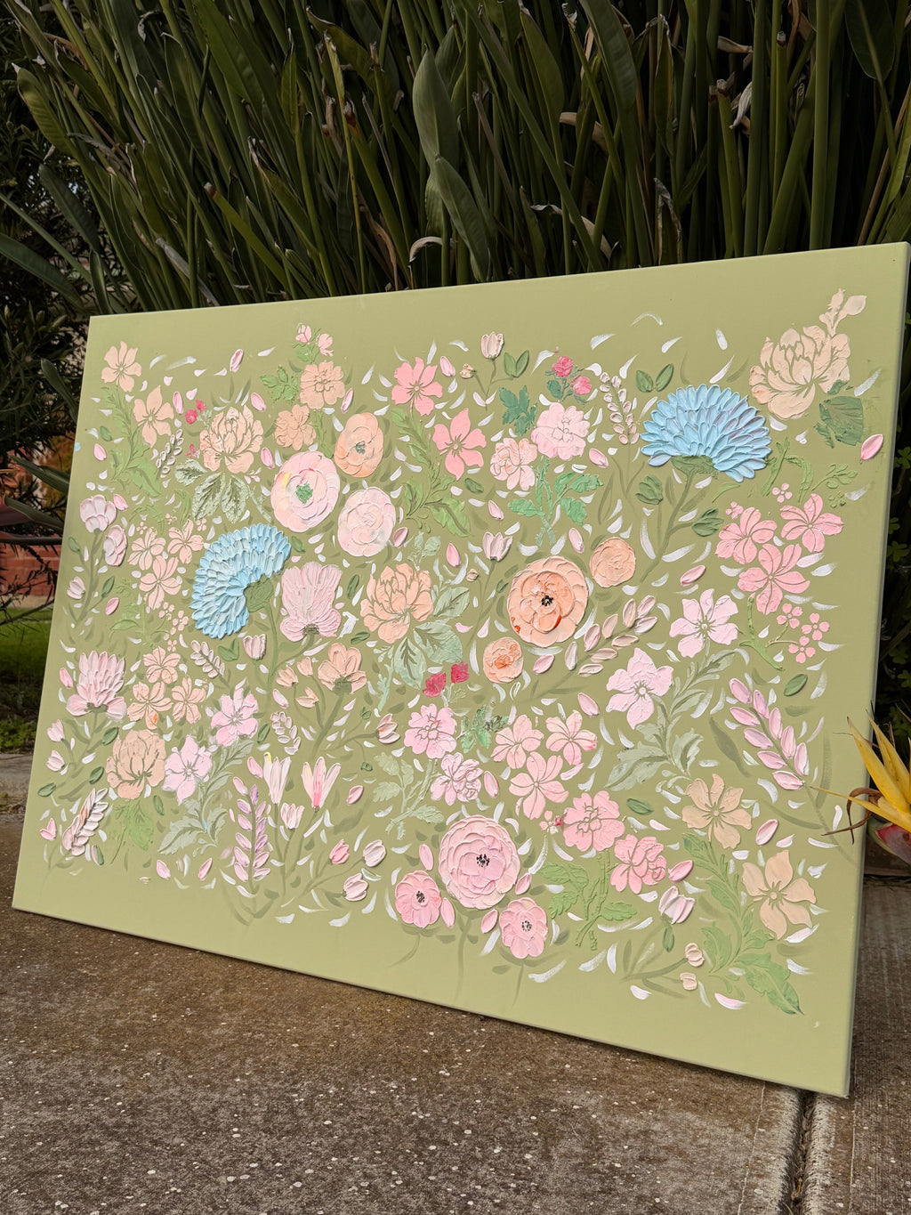 A little garden, handcrafted on canvas 🌿🌸