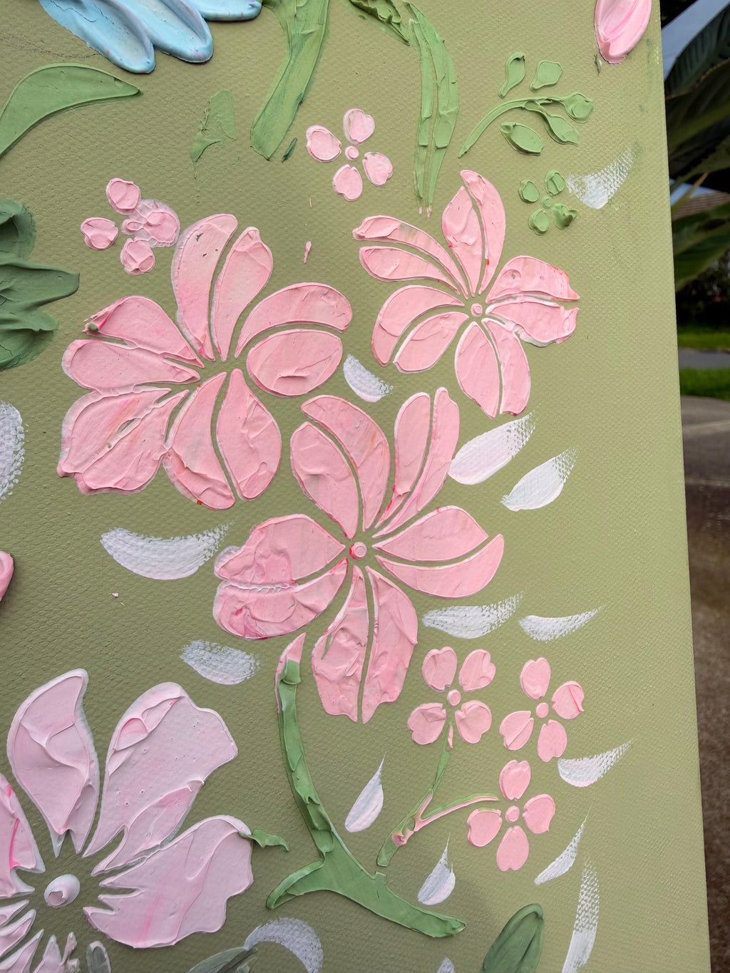 A little garden, handcrafted on canvas 🌿🌸
