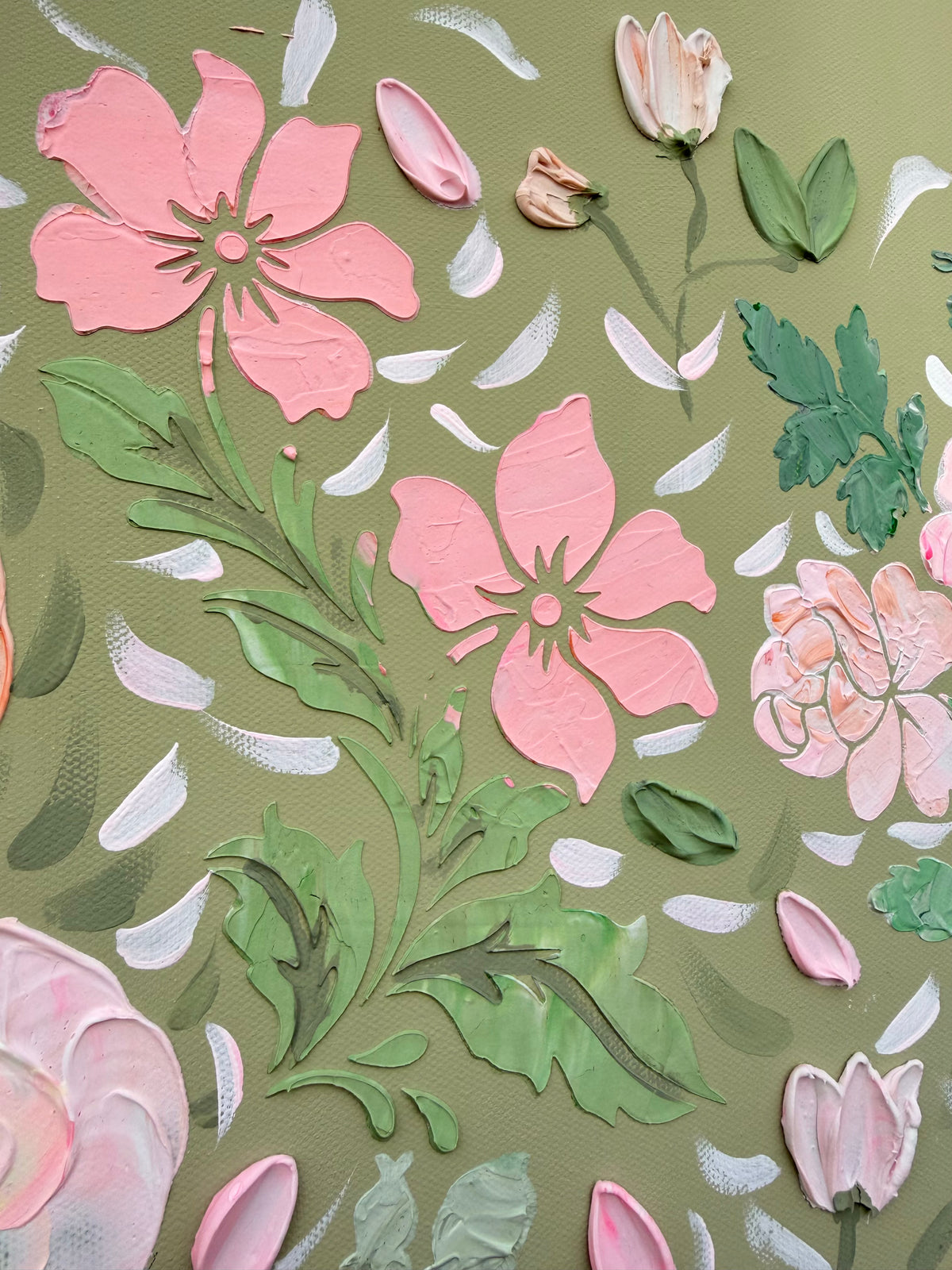 A little garden, handcrafted on canvas 🌿🌸