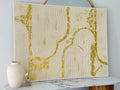 Large Textured 3D Arch Wall Art - Gold Leaf & soft Cream