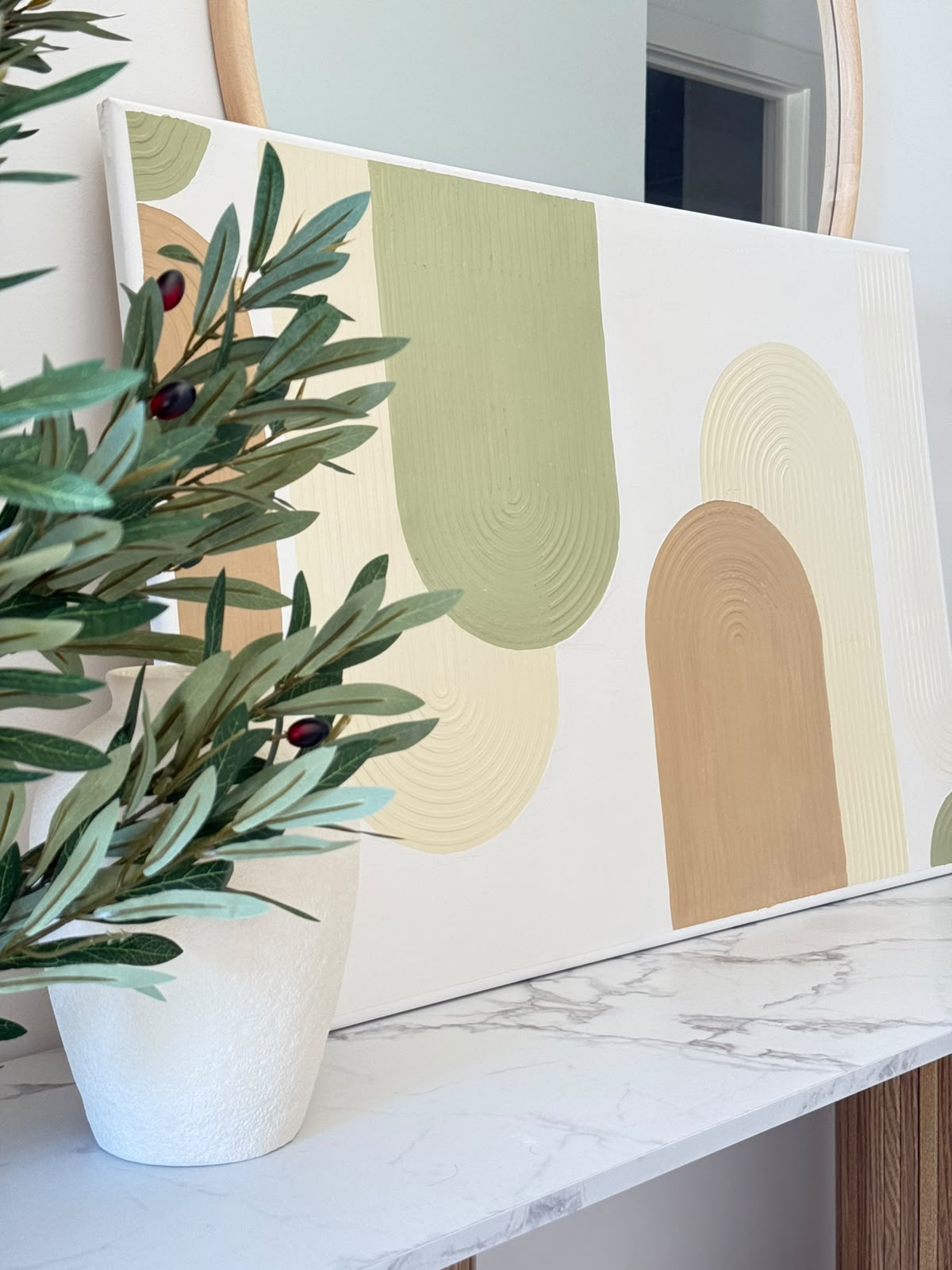 Handmade 3D Textured Canvas Painting - Sage & Earth Tones
